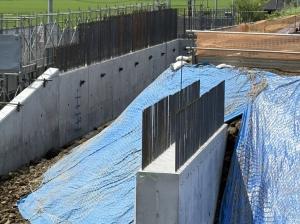 北西擁壁の工事（R7.7月）