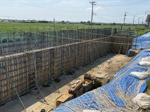 北西擁壁の工事（R7.6月）