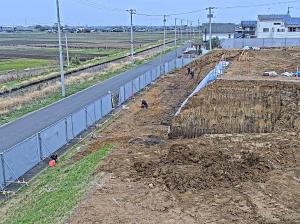 北西擁壁の工事（R7.4月）