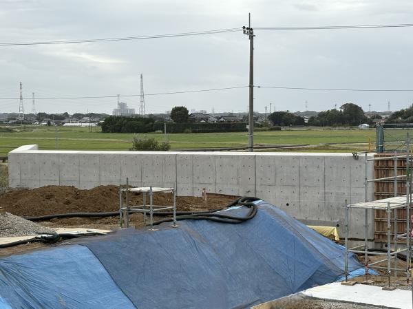 北西擁壁の工事（R7.10月）