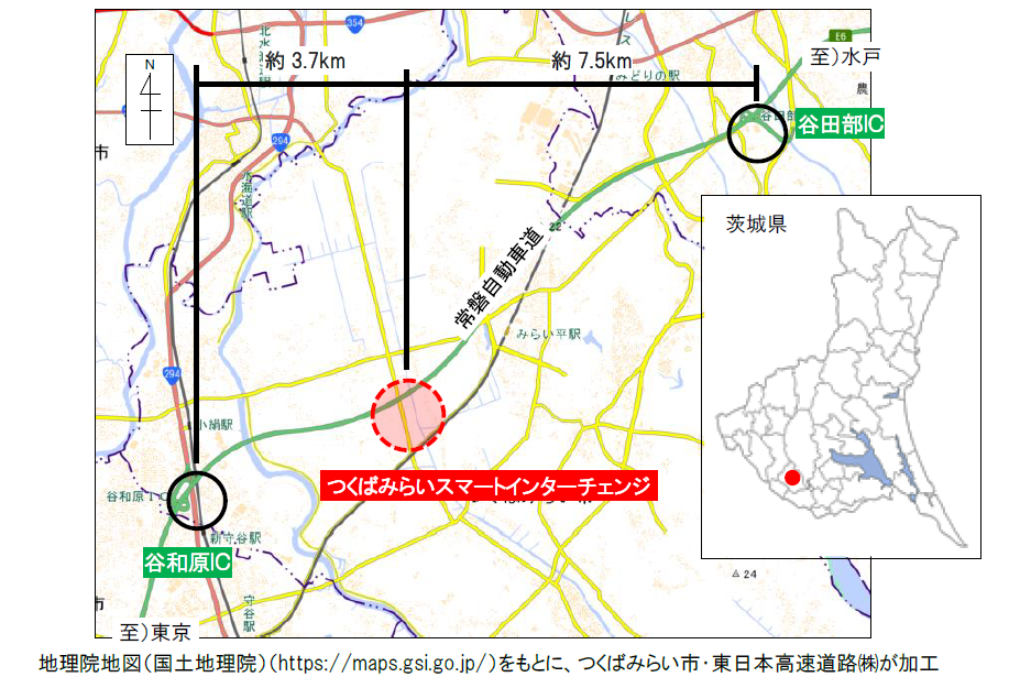 つくばみらいスマートIC位置図