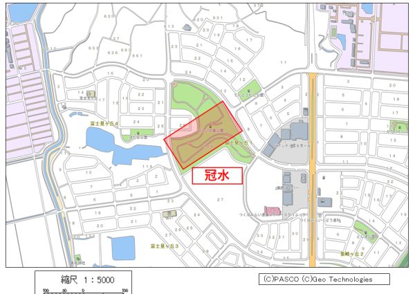 みらいの森公園冠水