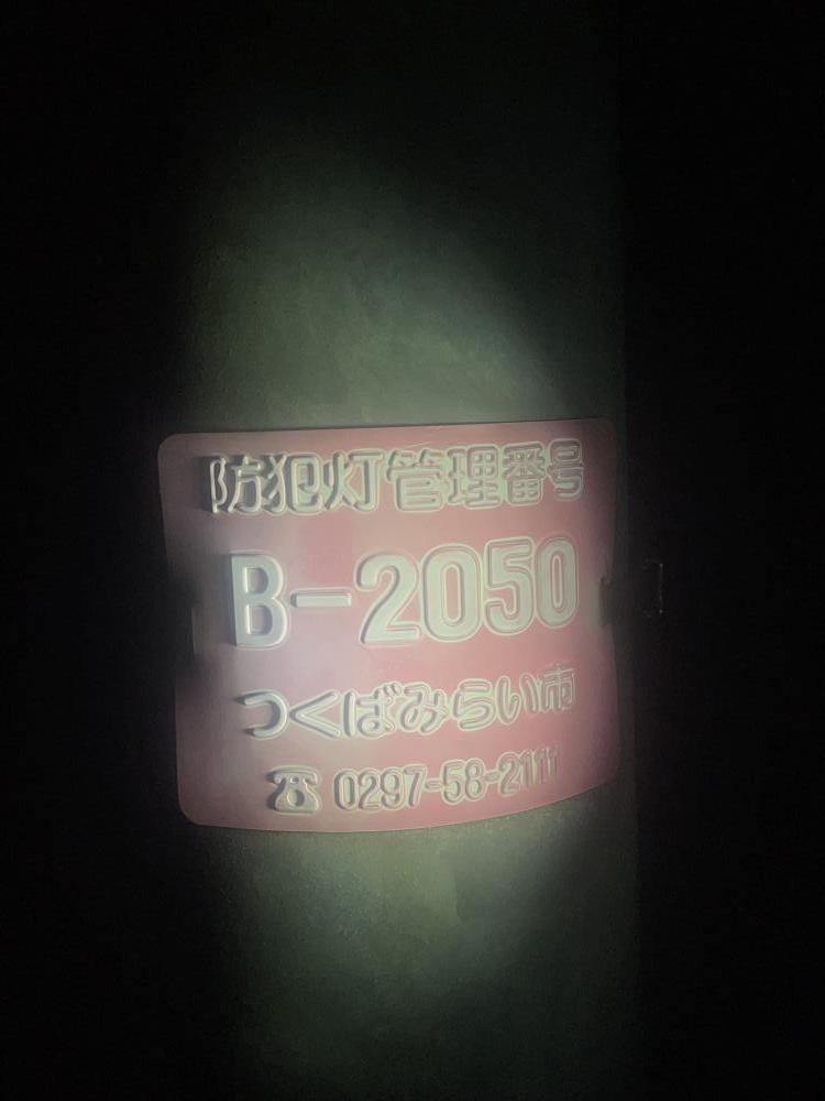 現場の写真1:防犯灯の異常(防犯灯の電気切れ、日中の点灯など)