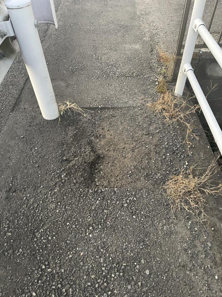 現場の写真2:道路の異常(道路の陥没、側溝の破損など)