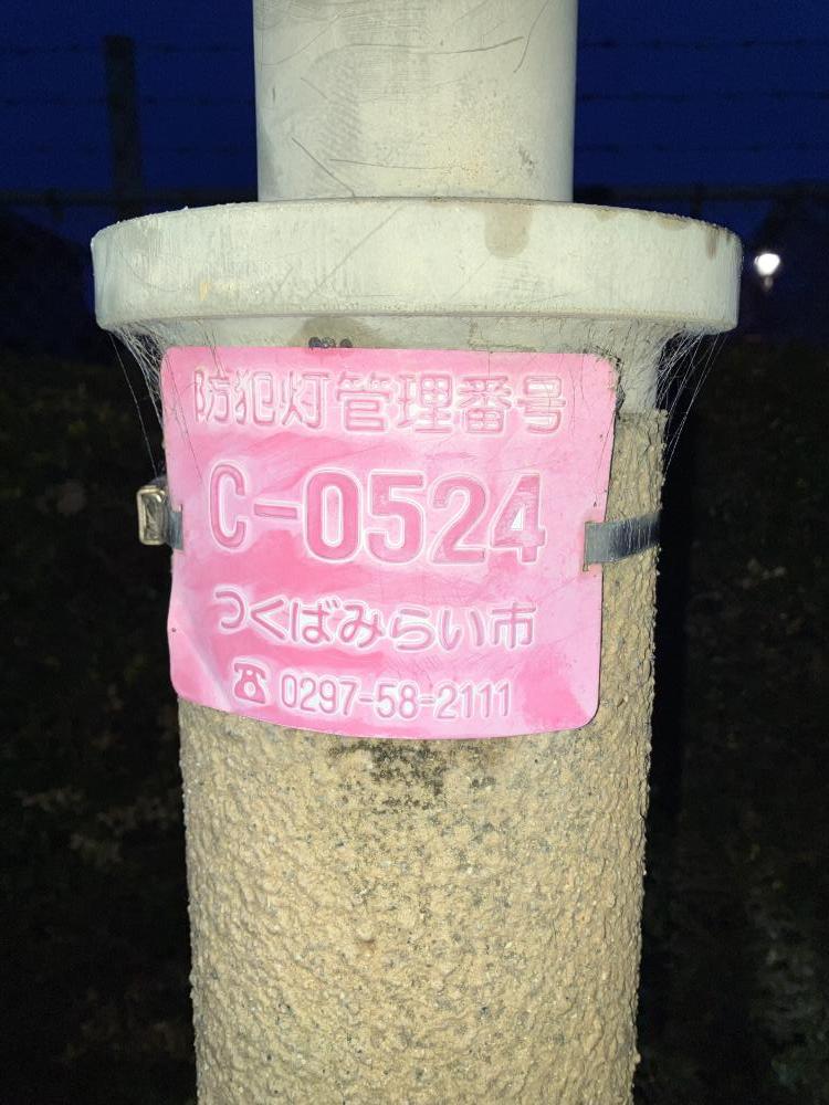現場の写真1:防犯灯の異常(防犯灯の電気切れ、日中の点灯など)