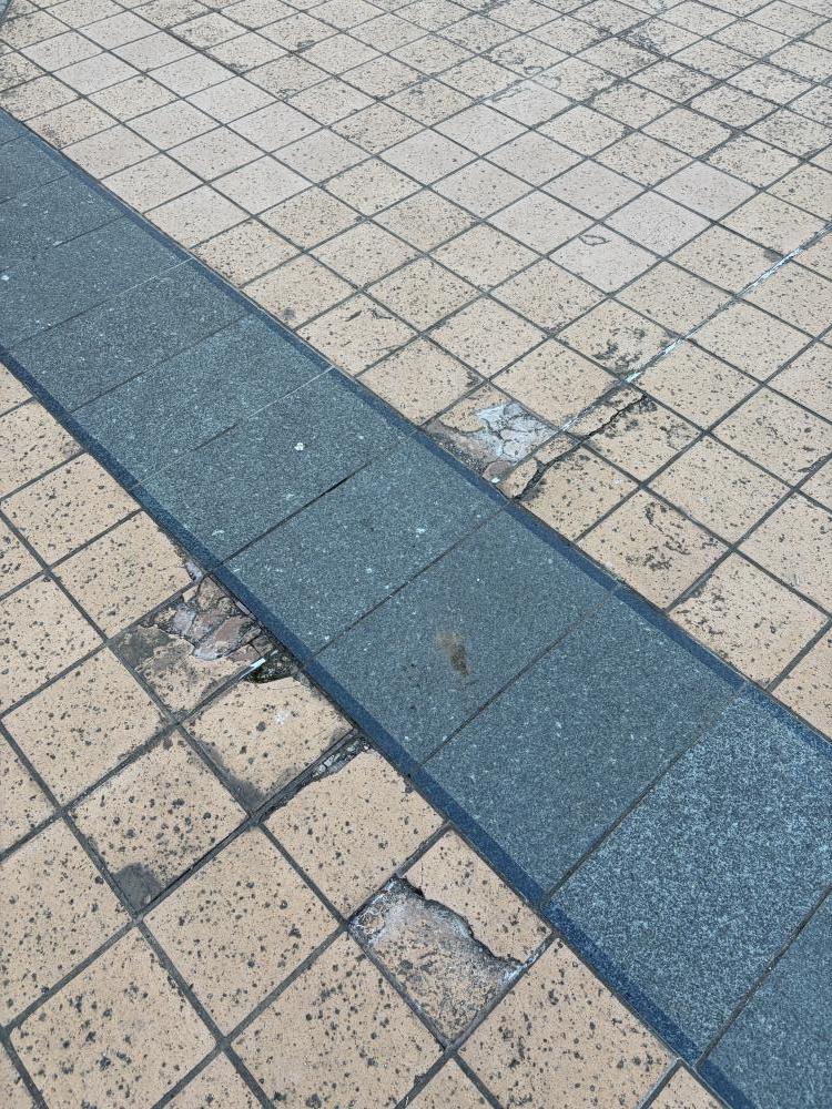 通報時の写真1:道路の異常(道路の陥没、側溝の破損など)