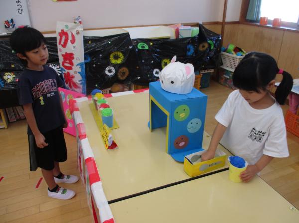 さすがきりん組さん✨一人でかき氷屋さんを頑張りました✨