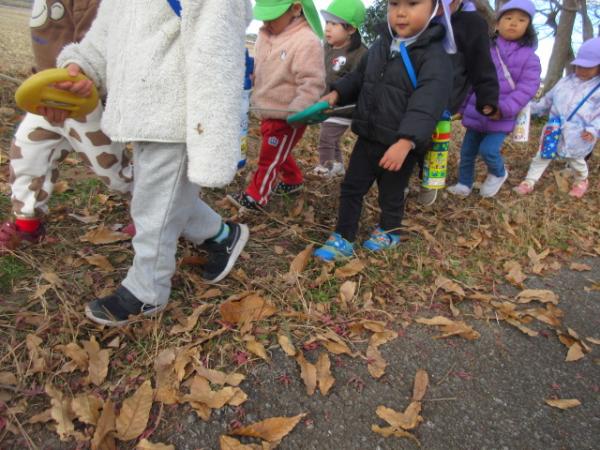 落ち葉を踏んでみたよ🤗いい音~❤️