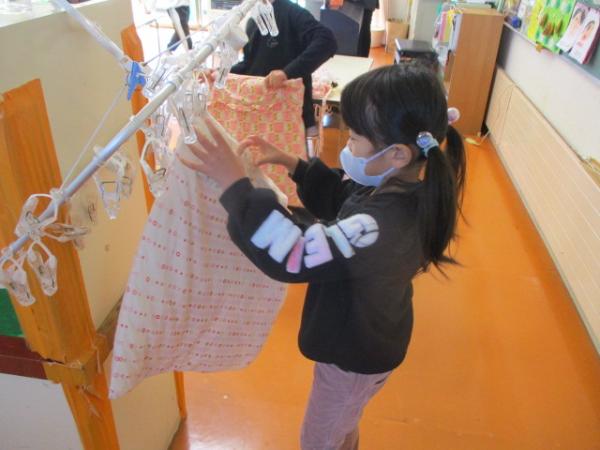 洗濯物も上手に干すことができました✌😆