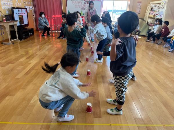 「カップ!!」の合図で取るよ!!😆