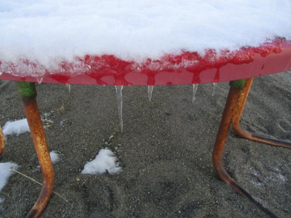 こんなところにつららが👀