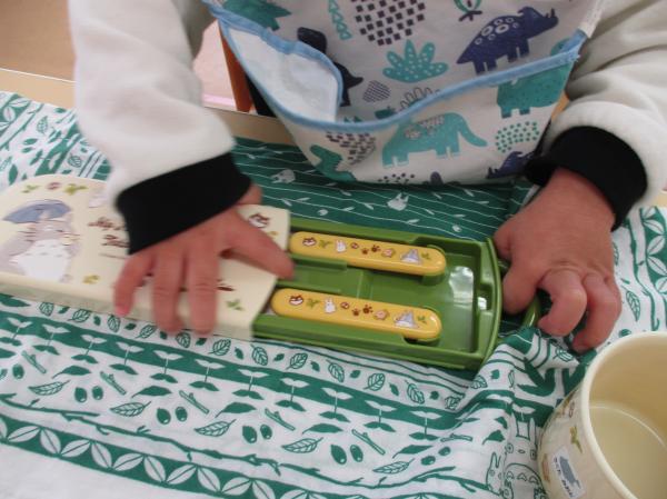 自分のお箸セットも開けて💓