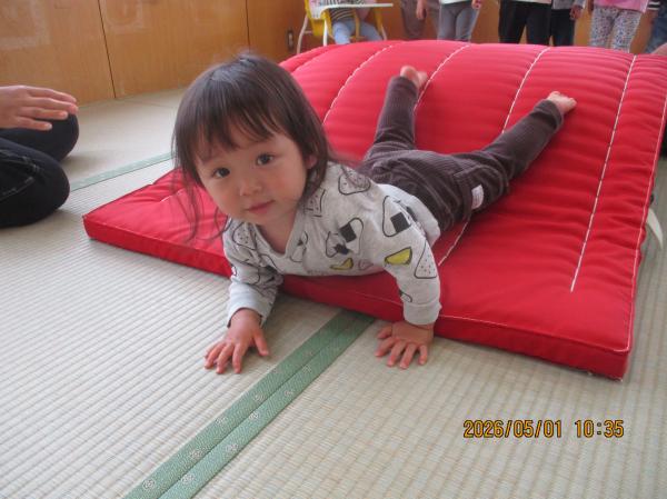 ハイハイで下り坂は難しい・・