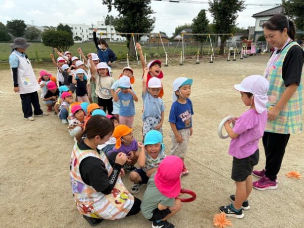 混合チームでのリレーの勝負🎽