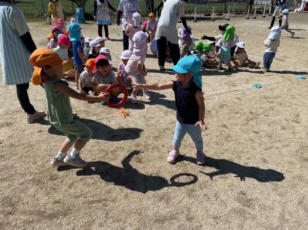 最初はリレー◎ はい!バトンタッチ!!