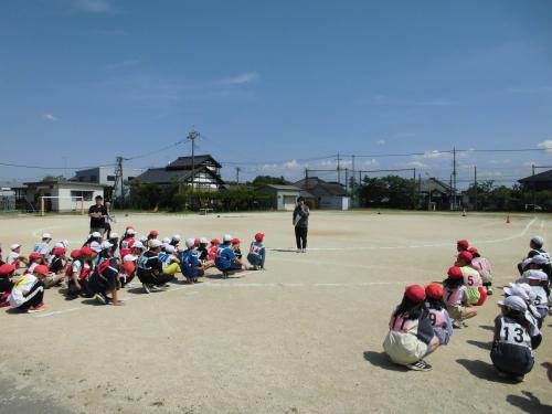 運動会全体リレーの練習